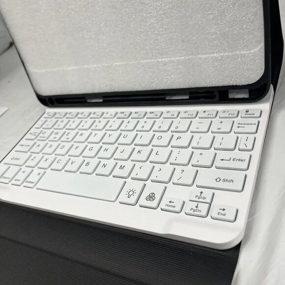 Boriyuan Rose Gold Bluetooth Backlit 10.9" Tablet Keyboard Folio Cover MS52 - Picture 3 of 5